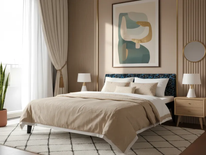 Prism Solid Wood Queen Size Double Bed